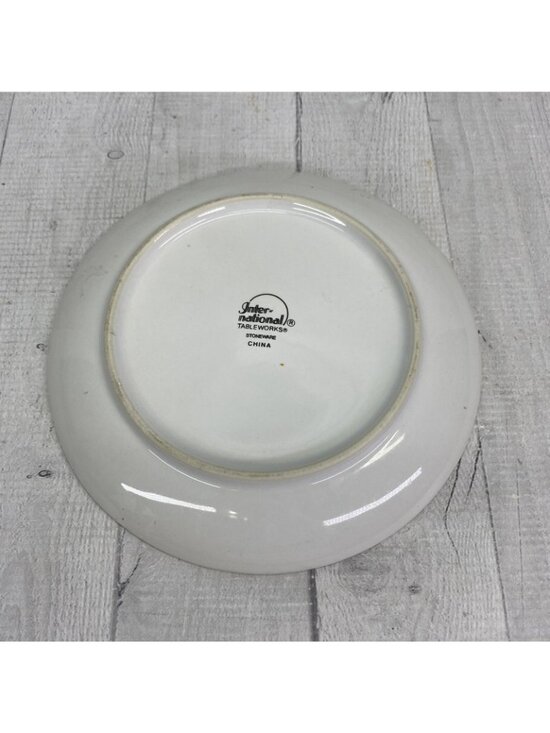 s-l400.jpg International Tableworks GARDENING SEASON Bird Stoneware Salad Plates Set of 4